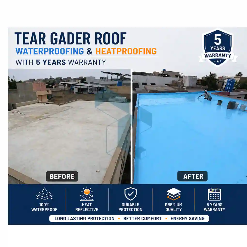 Tear Gader Roof Waterproofing & Heatproofing Project