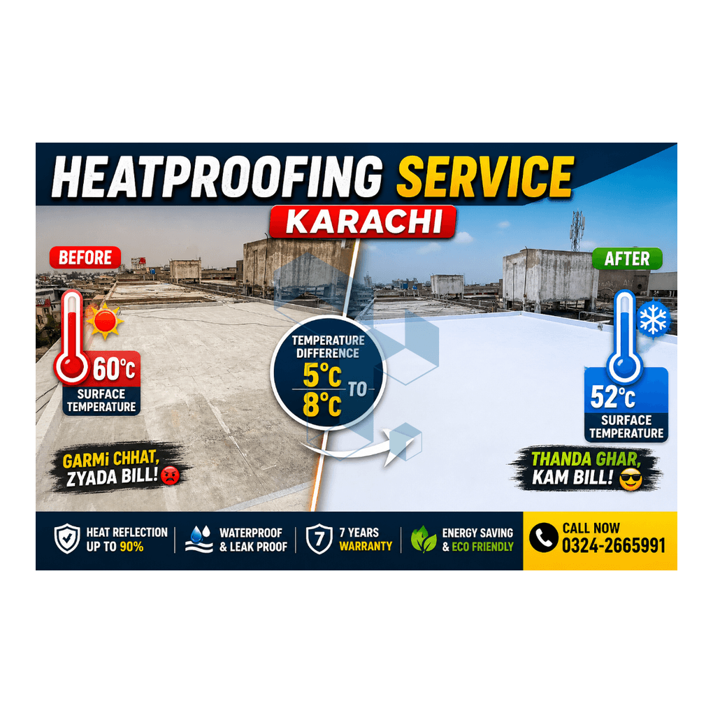Roof Heatproofing Project – Gulshan-e-Iqbal