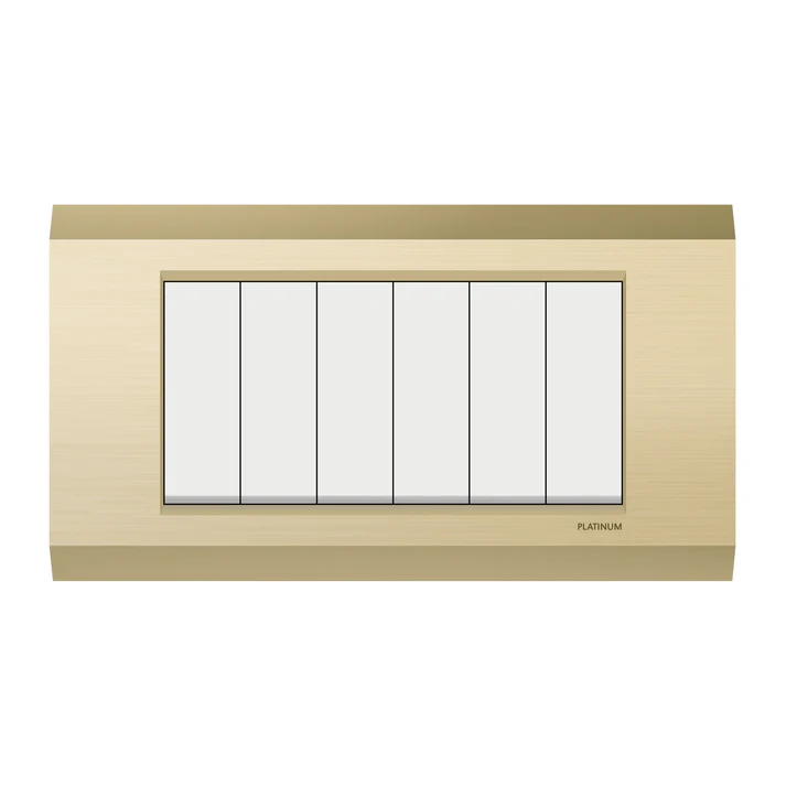 6 Gang 1 Way Switch with Plate (Platinum Electrical Wiring Devices)
